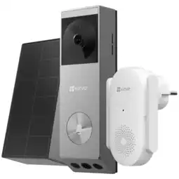 MediaMarkt Ezviz Bundle Battery Dual Lens Doorbell Ep3x Pro+ch1 Chime + Zonnepaneel Video Deurbel Grijs aanbieding