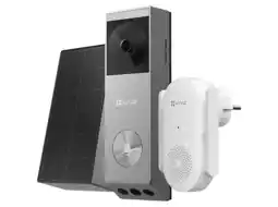 MediaMarkt Ezviz Bundle Battery Dual Lens Doorbell Ep3x Pro+ch1 Chime + Zonnepaneel Video Deurbel Grijs aanbieding