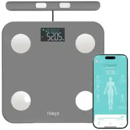 MediaMarkt Haepi Anna Slimme Personenweegschaal Grijs aanbieding
