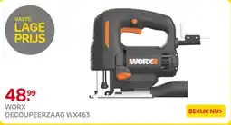Praxis Worx decoupeerzaag WX463 aanbieding