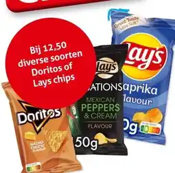 Hoogvliet diverse soorten Doritos of Lays chips aanbieding