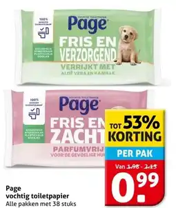 Hoogvliet Page vochtig toiletpapier aanbieding