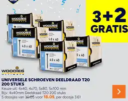 BOUWMAAT Woodies ultimate universele schroeven deeldraad T20 aanbieding