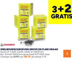 BOUWMAAT Grabber snelbouwschroeven grove en fijne draad aanbieding
