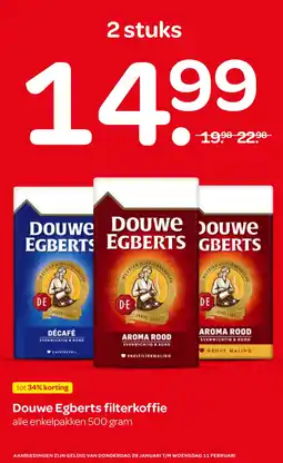 Spar Douwe Egberts filterkoffie aanbieding