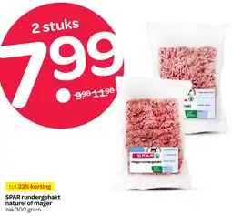 Spar SPAR rundergehakt naturel of mager aanbieding