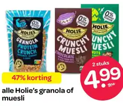 Spar Alle Holie's granola of muesli aanbieding