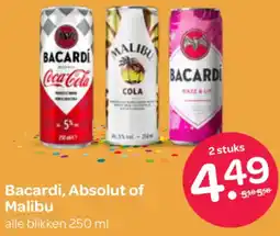 Spar Bacardi, Absolut of Malibu aanbieding