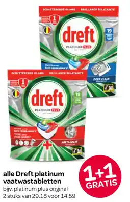 Spar Alle Dreft platinum vaatwastabletten aanbieding