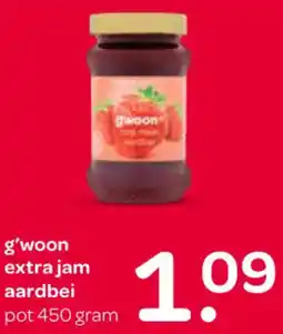 Spar G'woon extra jam aardbei aanbieding