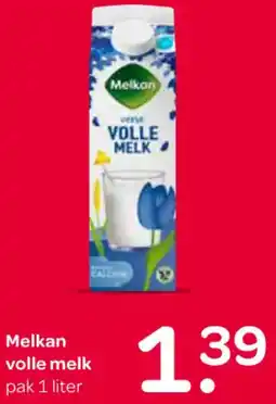 Spar Melkan volle melk aanbieding