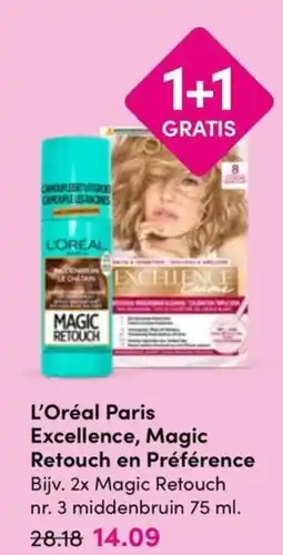 Drogisterij Visser L'Oréal Paris Excellence, Magic Retouch en Préférence aanbieding