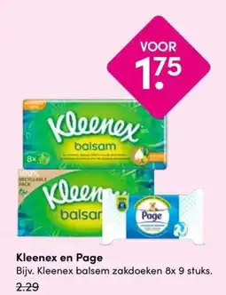 Drogisterij Visser Kleenex en Page aanbieding