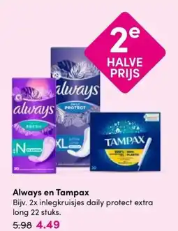 Drogisterij Visser Always en Tampax aanbieding