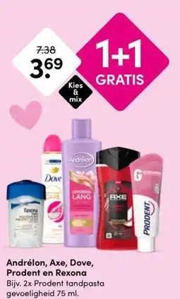 Drogisterij Visser Andrélon, Axe, Dove, Prodent en Rexona aanbieding
