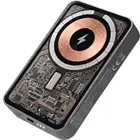 MediaMarkt ISY ITP-10000 Powerbank Voorkant transparant, achterkant zilver aanbieding