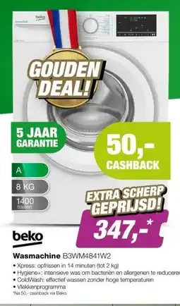 EP Beko B3WM4841W2 Wasmachine aanbieding