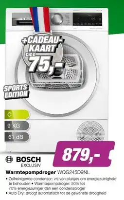 EP BOSCH WQG245D9NL Serie 6 EXCLUSIV Warmtepompdroger aanbieding