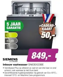 EP Siemens SN63EX23BE iQ300 extraKlasse Inbouw Vaatwasser aanbieding