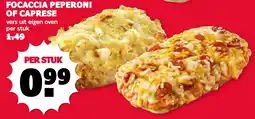 De Boerenschuur Focaccia Peperoni Of Caprese aanbieding