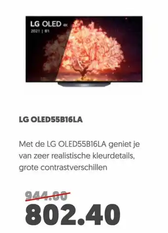 MediaMarkt LG OLED55B16LA aanbieding