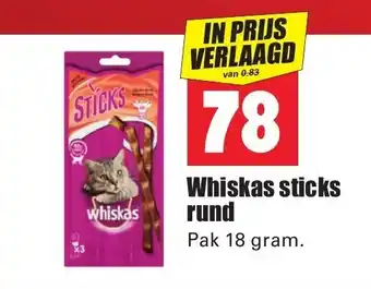 Dirk Whiskas sticks rund 18g aanbieding