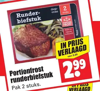 Dirk Portionfrost runderbiefstuk 2 stuks aanbieding