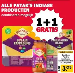 De Boerenschuur Alle Patak's Indiase Producten aanbieding
