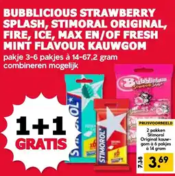 De Boerenschuur Bubblicious Strawberry Splash, Stimoral Original, Fire, Ice, Max En/Of Fresh Mint Flavour Kauwgom aanbieding