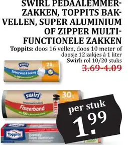 De Boerenschuur Swirl Pedaalemmer- Zakken, Toppits Bak- Vellen, Super Aluminium Of Zipper Multi- Functionele Zakken aanbieding