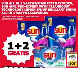 De Boerenschuur Sun All In 1 Vaatwastabletten Citroen, Sun 4in1 Pro-Expert With Cleanboost Technology Lemon En/Of Brilliant aanbieding