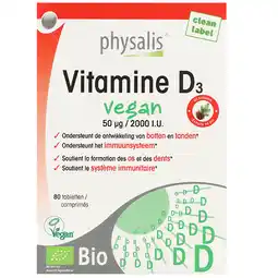 Holland & Barrett Physalis Vitamine D3 Vegan Bio - 80 tabletten aanbieding