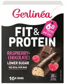 De Online Drogist Gerlinéa Fit & Protein Raspberry & Chocolate Maaltijdrepen aanbieding