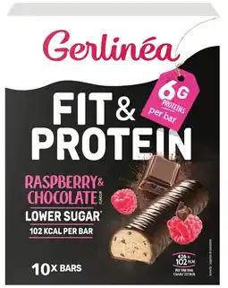 De Online Drogist Gerlinéa Fit & Protein Raspberry & Chocolate Maaltijdrepen aanbieding