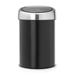 Bol.com Wandafvalemmertje 3 liter 'Touch Bin' met kunststof binnenemmer Zwart / Matt Steel deksel aanbieding