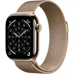 MediaMarkt Apple Watch Series 11gps + Cellular - 42mmtitanium Case Milanese Loop Smartwatch Gold aanbieding