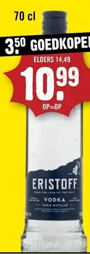 Dirck 3 Eristoff vodka aanbieding