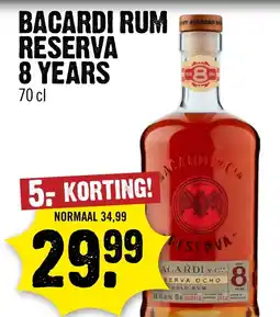 Dirck 3 Bacardi rum reserva 8 years aanbieding