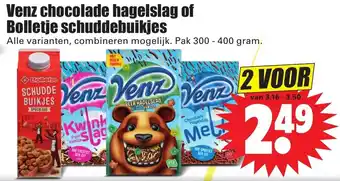 Dirk Venz chocolade hagelslag of bolletje schuddebuikjes 300-400g aanbieding