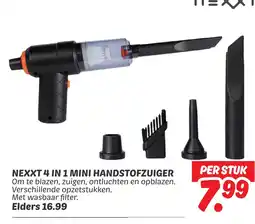 Dekamarkt Nexxt 4 in 1 mini handstofzuiger aanbieding