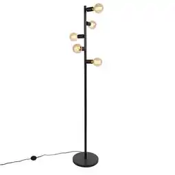 Praxis Qazqa Moderne Vloerlamp Zwart 5-lichts - Facil aanbieding