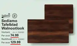 Sligro Sediamo Tafelblad Walnootlook aanbieding