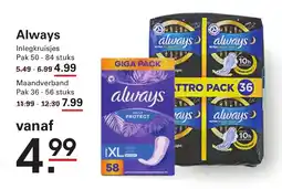 Sligro Always Inlegkruisjes aanbieding