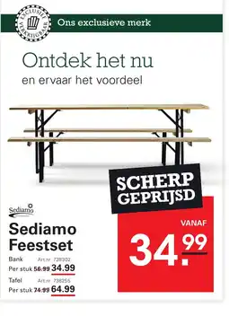 Sligro Sediamo Feestset aanbieding