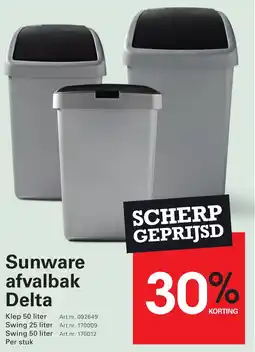 Sligro Sunware afvalbak Delta aanbieding
