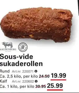 Sligro Sous vide sukaderollen aanbieding