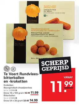 Sligro Te Voert Rundvlees- bitterballen en -kroketten aanbieding