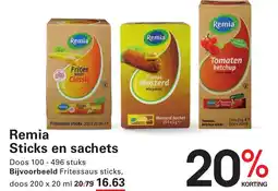 Sligro Remia Sticks en sachets aanbieding