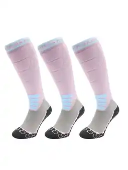 ANWB Poederbaas Merino 3 paar Dames Skisokken Violet aanbieding