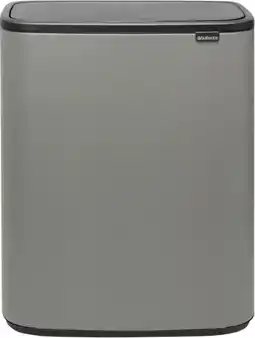 Coolblue Brabantia Bo Touch Bin 2 x 30 Liter Mineral Concrete Grey aanbieding